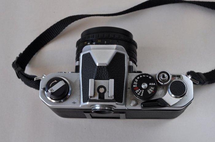 Nikon FM camera from top