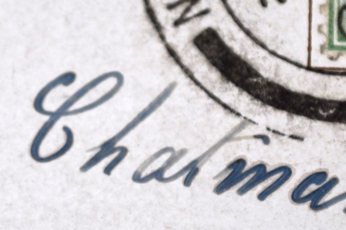 postcard-palace-detail Detail of Vintage Post Card Cancelled Stamp