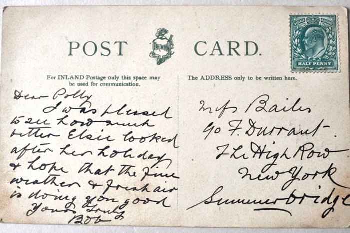 postcard-polly-back Back of Vintage Postcard